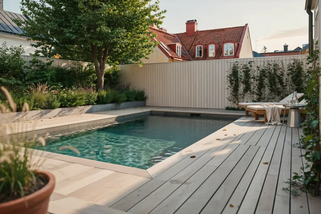 f rdigst lld platsbyggd pool med tr d ck p s dermalm